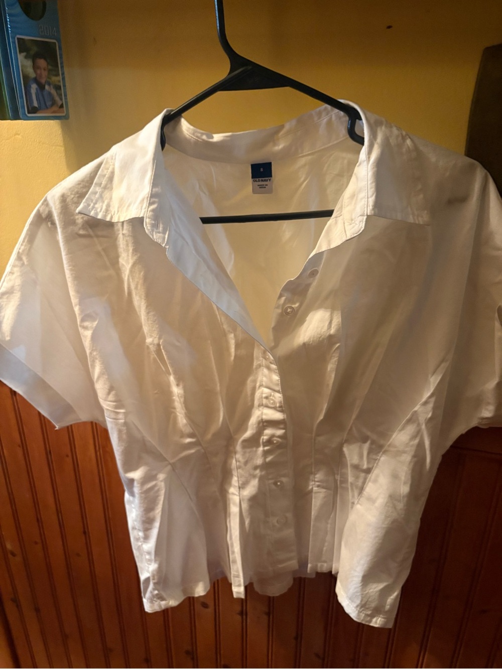 Old Navy White Button-Up Peplum Top